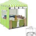 Playhouse Cover,600D Heavy Duty Outdoor Waterproof Play House Covers,47.5" W x47.5 D x60 H with Transparent PVC Doors and Windows,Suitable for All Around Playtime Patio with Canopy Playset