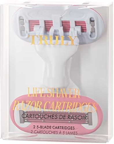 Truly Beauty Magnetic Razor Heads (2pk) | Double-Bladed Refill Cartridges for Silky Smooth Shave | Pivoting Head w/Gel Bars for Comfort | Long-Lasting, Snap-In Design | Fits Signature Razor Handle