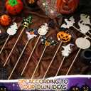 Juexica 24 Pcs Halloween Fairy Wands Kit Including 24 Unfinished Wood Pumpkin Wands and 6 Sheets Gem Stickers for Witch and Princess Birthday Party Favors Decorations DIY Craft Gift, 6 Styles