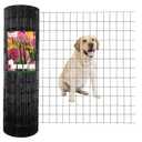 Black PVC Coated Welded Wire Fence 36 Inch x 100 Foot, 2 Inch x 3 Inch 16GA, Garden Border Fencing Roll Vinyl Coating Metal Wire Mesh for Yard Vegetable Plant Protection Poultry Netting