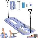 Lareko Pilates Board - 2025 Pilates Reformer Set, Multifunctional Pilates Reformer Board for Home, 5 in 1 Portable and Foldable Pilates Sliding Board for Women (Purple)