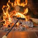 Onlyfire BBQ Charcoal Rake, 21 Inch Charcoal Ash Tool for Grill Ash Removal, Heavy Duty Heat-Resistant Wood Handle Fire Pit Grill Ash Removal Rake for BBQ, Smokers, Pizza Oven & Kamado Grills