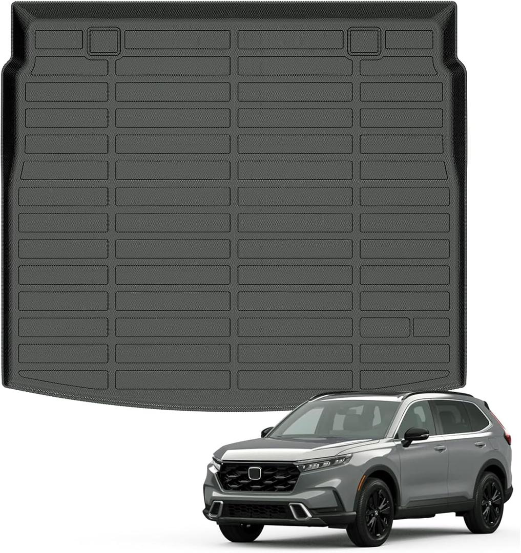 Auxko All Weather Cargo Liner Fit for Honda CR-V(Include Hybrid) 2023 2024 2025 Upper Position TPE Rubber Trunk Mat CRV Accessories All Season Guard Odorless Anti-Slip Cargo Mat Black (upper cargo mat 23-25 include hybrid)