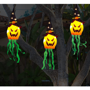 Halloween Decorations Classic Resin Pumpkin Statue Light Up Pumpkin Halloween Table Decor for Home Office Haunt House Party Decorations 4 Pack