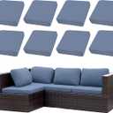 SUKAIKEQA Outdoor Cushion Covers Set,8PCS Patio Furniture Couch Seat Slipcovers, Replacement for Sofa Sectional Chair(Cover，Only) Grey Blue