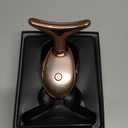 Red Light Therapy for Face and Neck, 7 Color Face Massager Tool for Wrinkles, Double Chin, Vibrating Facial Massager with Thermals for Skin Care, Rose Gold