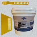 Epoxy Colored Sand Floor Paint, Epoxy Floor Paint High Gloss Marble Effect Coating for Indoor and Outdoor, Wear-resistant and non-slip Self-leveling Coating White 176OZ(5KG)