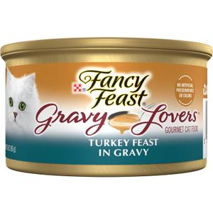 Purina Fancy Feast Gravy Lovers Turkey Feast Grilled Gourmet Cat Food in Wet Cat Food Gravy - (Pack of 24) 3 oz. Cans (EXP 04/01/28)