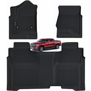 Floor Mats for 2014-2018 Chevy Silverado/GMC Sierra 1500 Crew CabNon Double Cab 2015-2019 Silverado/Sierra 2500 HD/3500 HD Crew CabNon 2019 Silverado LD/Sierra Limited