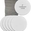 Scribbles Cardboard Circles for Arts and Crafts 100 pack, 3 inch Circle 1.5mm thick Cutout Circle for Arts and Crafts Name Tags Coasters Place Cards Ornaments Painting Drawing Decorating camp activity