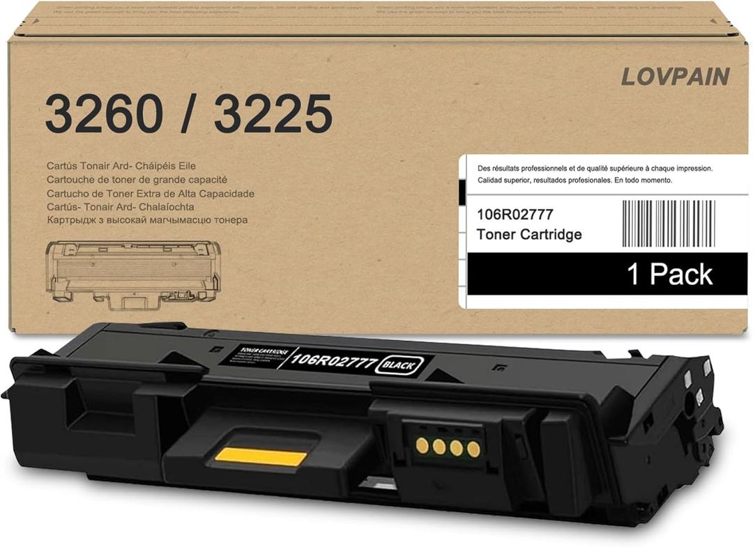 Phaser 3260/ Workcentre 3225 Black High Capacity Toner-Cartridge (3,500 Pages) - 106R02777: 1-Pack Compatible 106R02777 Toner Replacement for Xerox Phaser 3052 3260 WorkCentre 3215 3225 Printer