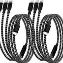 IDISON USB C Multi Charging Cable [2Pack 4FT], 3 in 1 Charging Cable Nylon Braided USB-C Multiple Charger Cord with Type-C, Micro USB and IP Port for iPhone 17/16/15 Series/Cell Phones and More