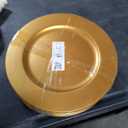 21 Pcs 13 Inch Charger Plates Bulk Round Wedding Chargers Plastic Dinner Plates for Table Setting Wedding Party Decoration (Gold)