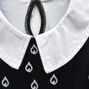 Girls Black A-Line Dresses Peter Pan Collar Long Sleeve Party Dress (Medium)