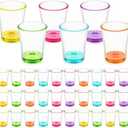 Sabary Set of 31 Colorful Round Shot Glasses 1.5 oz Heavy Base Shot Glasses Set Cute Rainbow Soju Glass Beer Mugs Bulk for Vodka, Whiskey, Tequila, Espressos, Spirits, Liquors