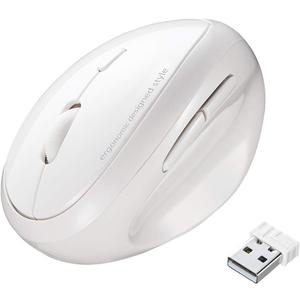 SANWA 2.4G Wireless Ergonomic Mouse White, Vertical Optical Ergo Mouse Small Hands, Cordless Mice for Wrist Pain, 800/1200/1600 DPI, 5 Buttons, Compatible Mac, Windows, PC, Desktop