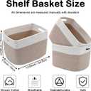 3 Pack Woven Rope Storage Baskets for Shelves,13.5"11"9.5" Storage Bins with Handles,Empty Gift Baskets,Nursery Organizer for Toys,Towels,Books,Closet,Living Room,Bedroom (White & Brown)