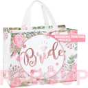 PARSUP 12PCS Bride to Be Bags, Hen Party Tote Bags with Handles, Bridesmaid Treat Bags, Wedding Bridal Shower Gift Non-Woven Bags for Gifts Wrapping, Bachelorette Party Supplies, 12.8"9.8"6.7"