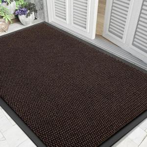 Yimobra Doormat Outdoor Indoor Entrance 47 x 32, All-Season All-Weather Front Door Mat, 100% Waterproof Welcome Matt for Floor Garage Outside Entry, Stain and Fade Resistant (Black Coffee)