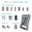 Dlyfull Universal Battery Tester with LCD Display, Multi Purpose Small Battery Checker for AA AAA C D 9V CR2032 CR123A CR2 CRV3 2CR5 CRP2 1.5V/3V Button Cell Batteries