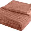 Vellux Plush Fleece Blanket Twin Size - Ultra Soft Lightweight Blanket for Bed or Couch - All-Season Warmth. Machine Washable Polyester Bed Blanket - 66x90  Copper