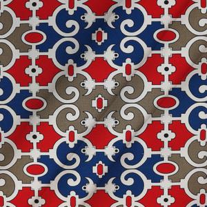 Majestic Giftware 100% Cotton Twill Fabric 7 Yard (CFH26-65X252) | Red/Blue Color 65 Inches Wide Soft Cotton Fabric by The Yard for DIY Craft, Upholstery, Sewing | Washable & Easy to Clean (65X252) (H26-red/Blue)
