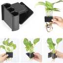 Ztzfacai 1 Pack Hanging Aquarium Plant Holder – 3 Holes Aquatic Plant Cups, Fish Tank Holder for Aquatic Plants, Ideal for Aquarium Tank Decoration(Black)