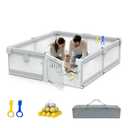 79" 71" Large Baby Playpen with Gate, Easy Access Baby Play Pen for Infants and Toddlers, Play Yard for 0-3 Years Old, Fence Playard for Living Room, Anti-Fall, Breathable Meshs