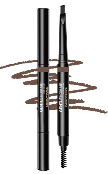 Gentlehomme - Men's Brow Pencil - 2-in-1 Brow Brush & Lead Pencil - Shape, Define & Fill In Eyebrows - Ultra-Thin - Long-Lasting Dark Brown