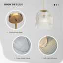ateasehomelife 13" Ribbed Glass Pendant Light(13.8" D × 15" H)