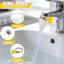 Faucet Hose Adapter for Sink - 6.5ft Sink Hose Attachment for Faucet, with Adjustable Connector Clamp, Portable Connector Attachment for Bathtub, Dog Shower, Bucket, Outdoor Cleaning