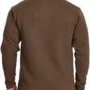 H HYFOL Men's USA Flag Graphic Pullover Waffle 1/4 Zip Stand Collar American Patriotic Sweatshirts (Brown, XXL)