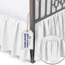 SHOPBEDDING White Queen Bed Skirt 14 inch Drop - with Split Corners - Cotton Blend Ruffled Bed Skirting Queen Size, Dust Ruffle for Queen Size Bed, Platform White Bedskirt, Machine Washable