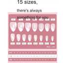 White French Tip Press on Nails Maigitur Medium Almond French Nail Tips Pink Bed 120Pcs Gel Nail Tips Swirl Strip Press on Nails in 15 Sizes Reusable Fake Nails for Women Girls Manicure