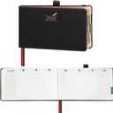 BEZEND Pocket Planner 2026 Weekly and Monthly (6" x 3.75") Small Calendar Book with Daily Vertical Timeslot (Jan-Dec), Equal Space Even Weekend, Work Home Women, PU Leather Hardcover - Black