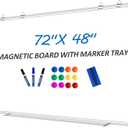 White Board Dry Erase Whiteboard for Wall 72" x 48" Aluminum Presentation Magnetic Whiteboards with 4 Hooks, 12 Magnets, 3 Markers & 1 Eraser