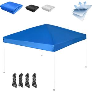 Straight Leg 10x10 Canopy Replacement Top, Pop-up Canopy Tent Replacement Cover, Waterproof Instant Canopy Top Cover with Rope for Garden, Picnic, Camping(Blue)