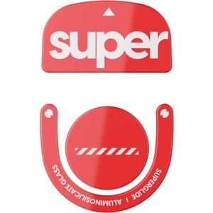 Superglide2 - New Controllable Speed Textured Surface Smoothest Mouse Feet/Skates Made with Ultra Strong Glass Smooth and Durable Sole for Logitech G Pro X Superlight2 (Type-C, Red)