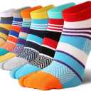 Tabi Socks Athletic Cotton Crew Length Quarter Ankle Two Toe for Women and Men (6-11, Geometric Low Cut 6 Pair)