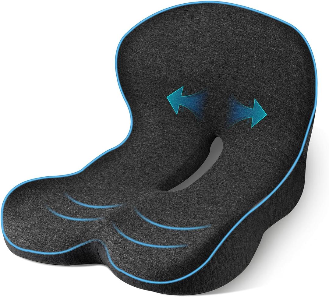 Trucker seat Cushions for Long Sitting, semi Truck seat Cushion with Lumbar Support, Truck seat Cushion for Back Pain and Supporting The HIPS, Trucker Essentials (Average Size)