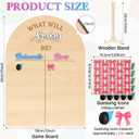 Wenqik Wooden Gender Reveal Voting Board with Stand He or She Game Guessing Sign Voting Stickers for Gender Reveal Party Supplies Decoration Baby Shower Game(Boy or Girl Burnouts or Bows)