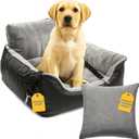 JOTADE Dog Car Seat for Small or Medium Dogs  Dual Safety Strap, Removable & Washable Two Cushion Covers, Soft Plush Comfort, Easy to Install - Dog Travel Carrier, Car Seat for Dogs, Pet Booster Seat