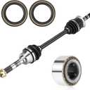 Youxmoto Rear Left/Right CV Axle & Wheel Bearing Kit Fit for Arctic Cat 400 2002-2004; Arctic Cat 500 4x4 (Auto TBX) 2003 2004, 4340 Chromoly Stee CV Axle Drive Shaft