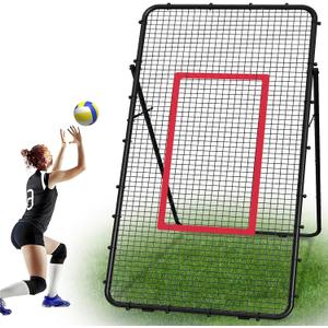 Adjustable Volleyball Net 7x4 Ft, Volleyball Training Equipment for Lacrosse, Baseball, Soccer, Tennis, Backyard Volleyball Rebounder Hitting Serving Passing Spike Practice
