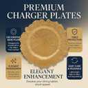JEVERGN 40 Pack Gold Charger Plates Bulk, 13'' Reef Chargers for Dinner Plates, Gold Plate Chargers Set of 40, Round Plastic Charger for Wedding, Party Event, Dinner, Table Setting