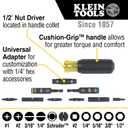Klein Tools 32527HD KNECT 11-in-1 HVAC Multi-Bit Screwdriver / Nut Driver, Impact Rated with Phillips, Slotted, Square, and Schrader Bits