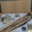 DELIHUA 36 Inch Ceiling Fans with Lights and Remote, 5 Blades Wood Ceiling Fan with Light, Dimmable, Wall Switch, Reversible DC Motor, Modern Indoor Outdoor Ceiling Fans for Patios Bedroom (Gold)