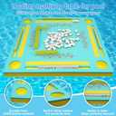 3tyto Double-Sided Floating Mahjong Table for Pool, Premium EVA Floating Mahjong Table with Tile Grooves & Cup Holders, Multi-Game Floating Mahjong Set for Pool for Mahjong, Poker & Dominoes, 31.5 inches x 31.5 inches x 2 inches