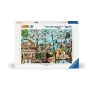 Ravensburger  Big City Collage  5000 Piece Jigsaw Puzzle  Stunning Vivid Colors  The Globes Biggest Cities  Postcard Rendition  Frameable  Premium Quality  Puzzles for Adults