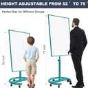 Mobile Whiteboard on Wheels, 40x26 Inches Magnetic Dry Erase Board with Stand, Standing White Board with Paper Pads, Portable Rolling Dry Erase Board for Classroom, School, Office, Home, Teacher